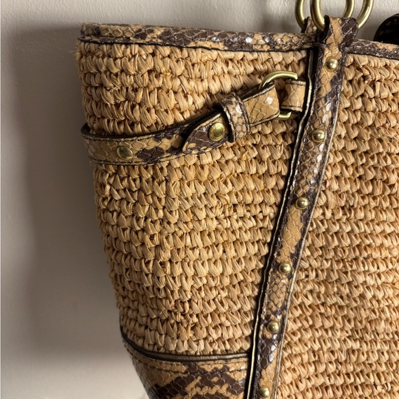 Coach Raffia Leather Trim Totes, Shoulder Bag - Picture 4 of 10